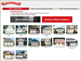 Screenshot of Overhead Door Company garage doors webpage 